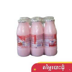 Deedo Yoghurt Strawberry 300ml x 6Bottles (1Pack)