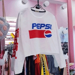 Pepsi T-shirt Crop Top For Women For 35kg To 60kg