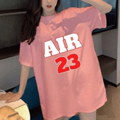 AIR 23 T-Shirt For Women 35Kg To 70Kg Pink Free Size 35-70Kg